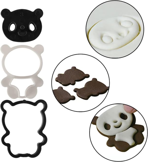 Rød panda risboldform DIY sandwichform småkageform panda kiksform