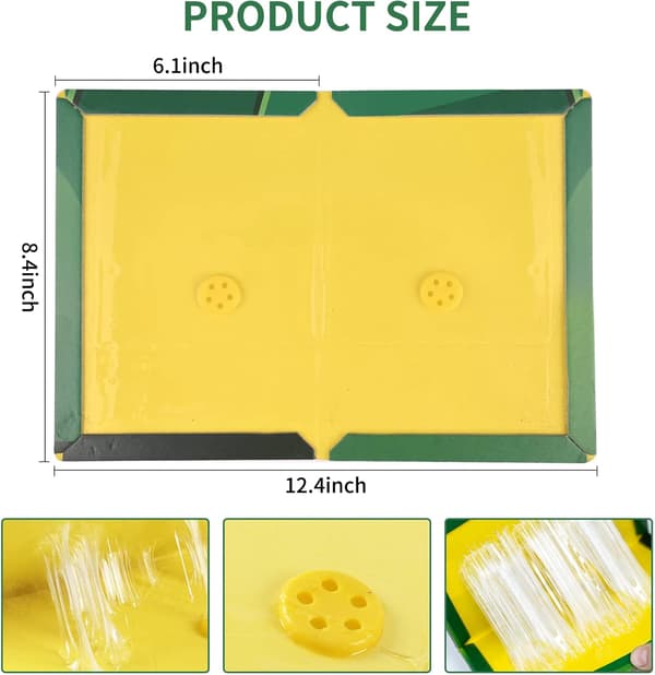 5-pack Multi-Use Pest Sticky Pad Traps Boards, Extra Strong Glue Traps Pads(31.5x21.3cm)