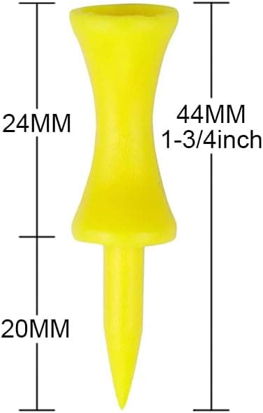 Golfbollspik i plast, 43 mm, 100 st (gul) Yellow