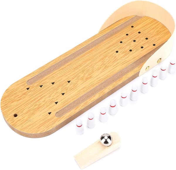 Bord Mini Bowling Spil Sæt Træ Dekoration Børnelegetøj Spil