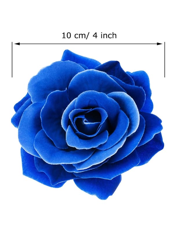 15 Stykker Rose Blomst Hårnål Hårklemme Blomster Broche (Tilfældig Farve)