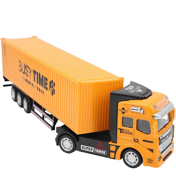 1:48 Legering Container Truck Modell Leksak Hög Simulering Fordon Släpvagn Modell Leksak (Gul) yellow