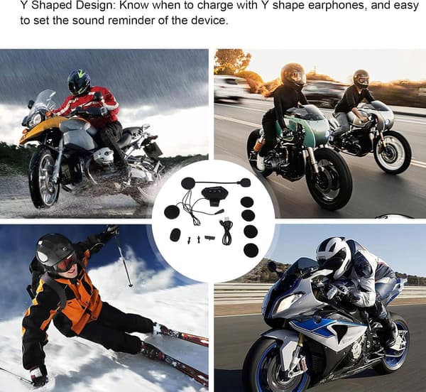 Hjelm håndfri bluetooth intercom headset BT 5.0 med mikrofon, automatisk svar