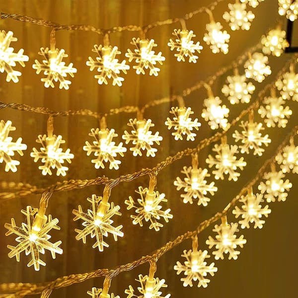 Jul sovrum led snöflinga ljusslinga (B, stil) 40 stycken color 1