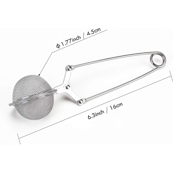 3-pack rostfritt stål tesil med handtag nät tebollar filterinfuser