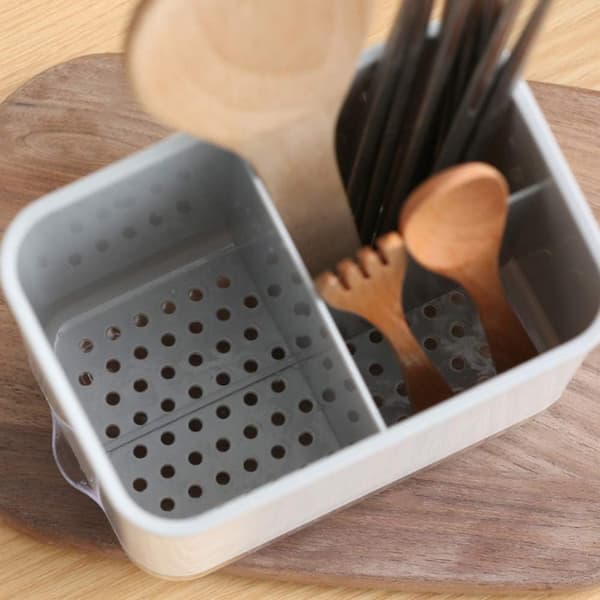 1 Pack Chopstick Holder - Bestickförvaringslåda, Diskho Bestick 3 Fack med Avloppsrör