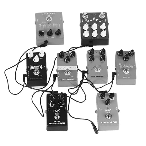 8-vejs Daisy Chain Guitar Strømkabel til Guitar Effektpedaler
