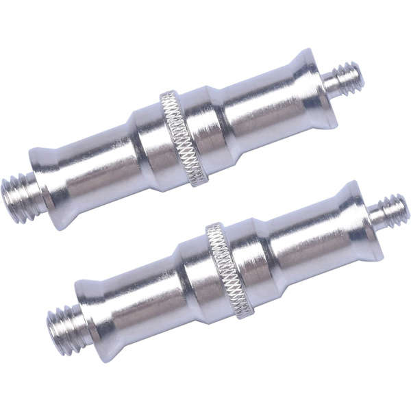 2 st Standard 1/4 till 3/8 tum Metallhane Konvertergängad Skruvadapter Spigot Stud för Studio Ljusstativ