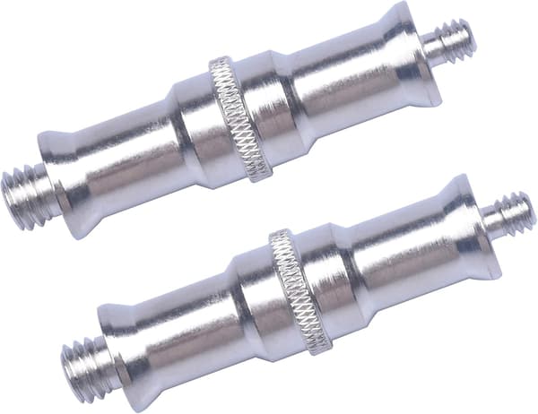 2 stk. standard 1/4 til 3/8 tommer metal han-konverter gevindskrueadapter stud til studiolysstativ