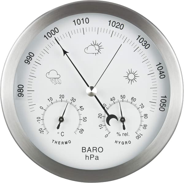 Barometri sääasema 3in1 ruostumaton teräsrunko 14cm lämpömittari