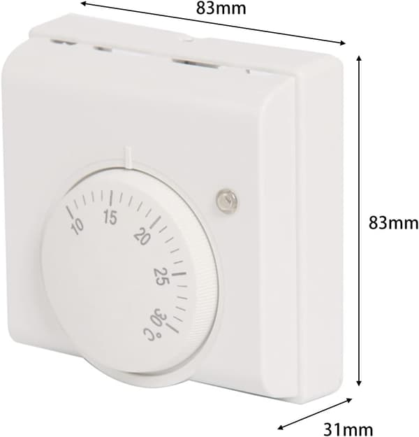 220 V mekanisk romtermostat, temperaturregulator, overflatemontert med av/på-bryter