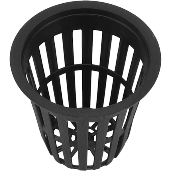 Trädgårdsnätkopp, plast hydroponisk nätkruka korg hydroponisk planteringsnät, 2 tum (svart) black
