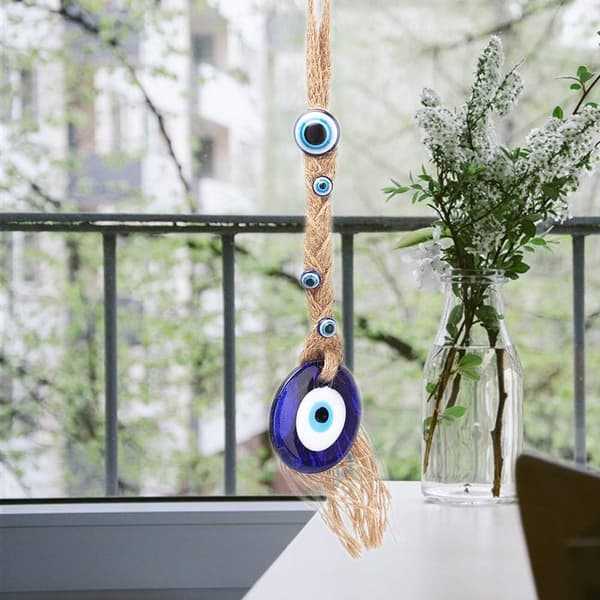 Retro Blå Øjne Glas Væghængende Tilbehør Maskot (Blå) 1 Stykke