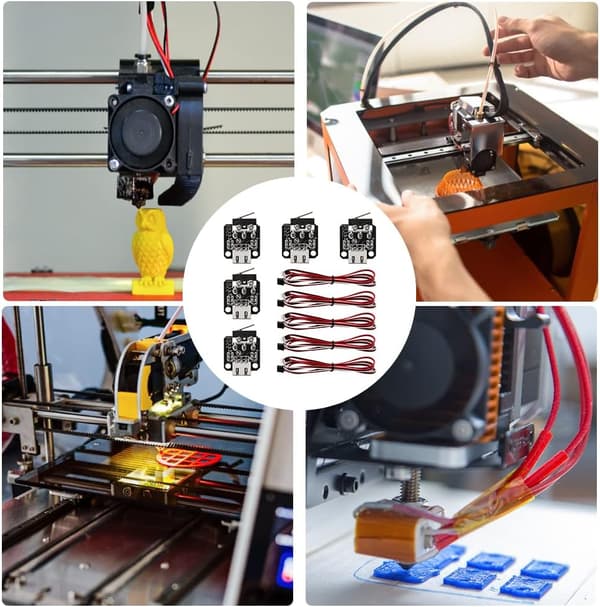 5 stk. 3D-printer endestop, 3D-printer med 3 ben 1m kabel, kompatibel med Ender 3/5/pro