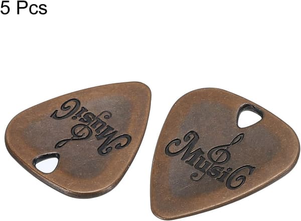 Gitarrplektrum 2 mm tjocklek metall koppar ton för gitarr musikinstrument 5-pack