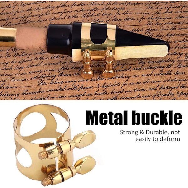 Saxofonmunstycke Set 5 i 1 ABS med lock i metall, spänne, rörblad, saxofontillbehör, speltillbehör