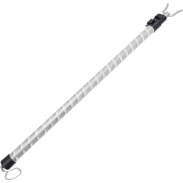 Lång räckvidd polkrokstång i aluminiumlegering Teleskopisk klädkrokstång（Silver） Silver