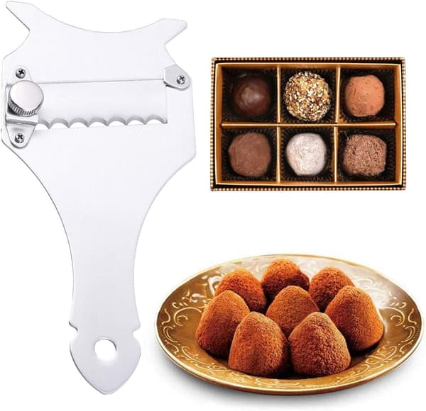 Trøffelskærer i rustfrit stål, chokoladerivejern