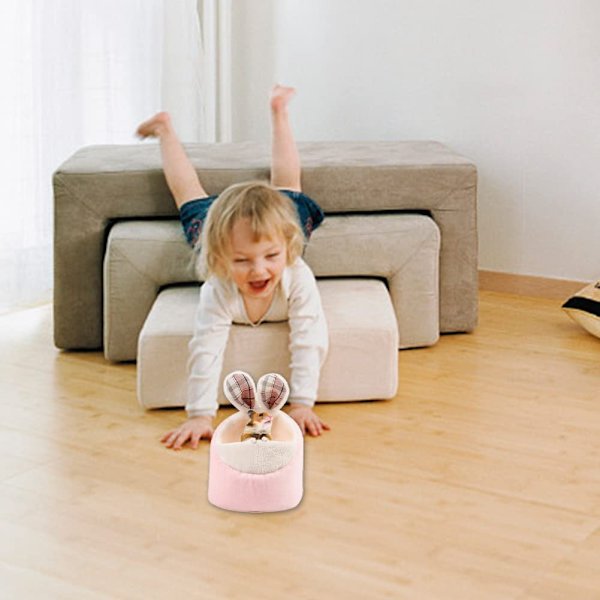 Hamsterhus Mysig Djurhus Grott Sängar Mjuk Säng Smådjur pink