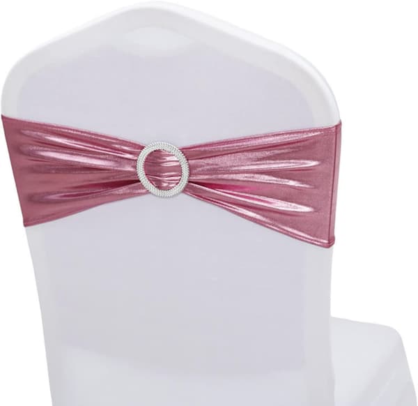 6 stk elastisk stolbelte bryllupsfest stol dekorative stropper (rosa) Pink