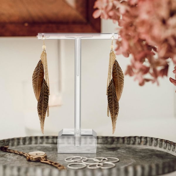 4 st akrylörhängen stativhållare, T-form smycken träd stativ hängande smycken display stativ