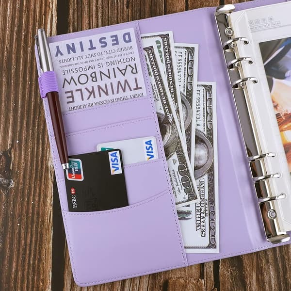 Læder A5 Ringbind Planner Notesbog Planner med Magnetisk Spænde (Indvendigt Papir Ikke Inkluderet) - Lilla Purple