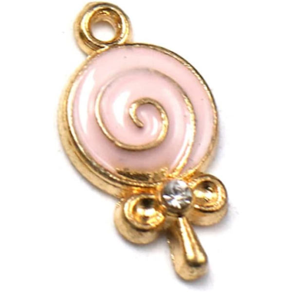 20 st DIY rosa klubba tillbehör berlocker gör smycken hänge halsband (rosa)