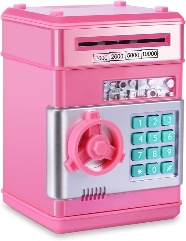 Krypto Spargris Digital Elektronisk Valutabank Mini Minibank Spargris - Rosa