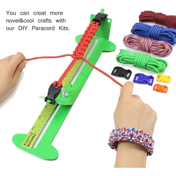2-i-1 Paracord jig kit Justerbar längd Armband Maker Kit DIY Craft  Verktyg 4\" till 13\", Khaki Khaki