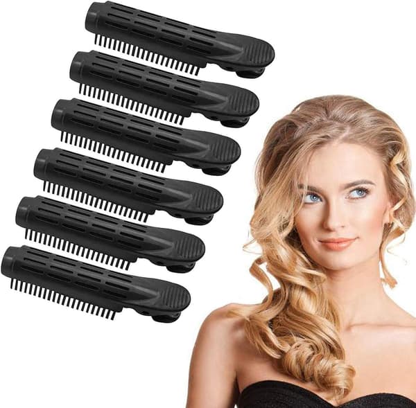 6 Stykker Hårrødder Buff Hårklemmer Stylingværktøj til Kvinder Hårklemmer (Sort) black