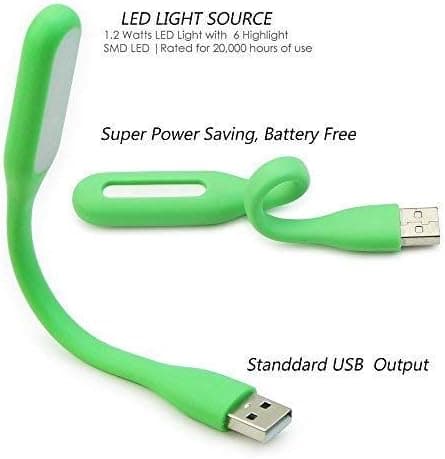 5 stk. fleksibel USB LED-lampe bærbar natlampe læselampe til computer og andre USB-enheder