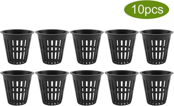 Havenetkop, plastik hydroponics netpotkurv hydroponisk plantenet, 2 tommer (sort) black