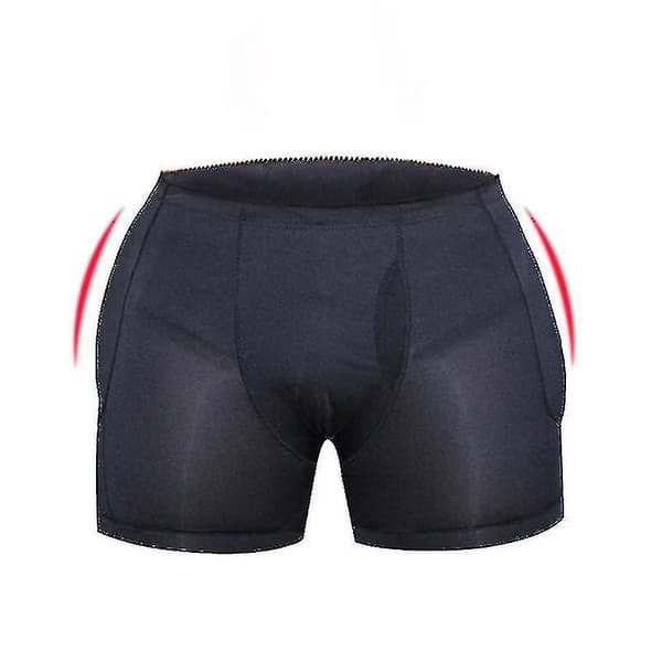 Män rumpa lyft shapewear förbättra höfter vadderade underkläder boxare（Svart,M） Black m