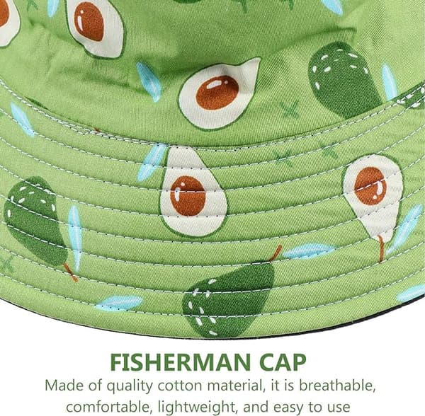 Solhattar för kvinnor Bucket Hat Print Bred Brätte Vändbara Fiskehattar（grön）