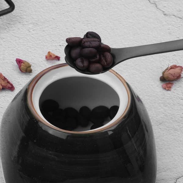Kaffeske, 4-delt katteklo rustfri stål ske og kaffeske, ideel til lattekaffe