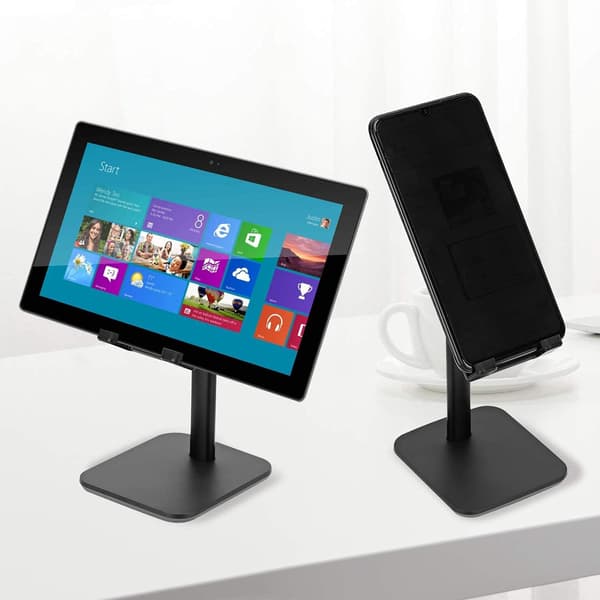Roterbar telefonholder tablet-holder aluminiumslegering stabil holder - sort