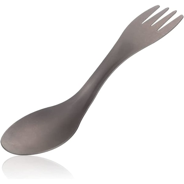 2 i 1 Camping Spork, Utomhus Bärbar Titanlegering Ryggsäckssked Gaffel Combo