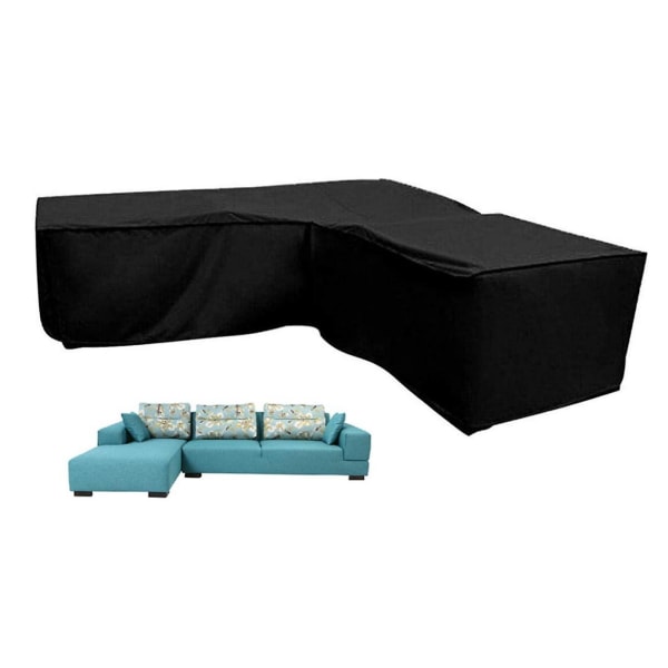 L-formad cover lounge soffa, 210D för trädgårdsmöbler skyddsöverdrag