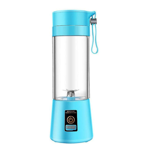 Bärbar Mini Elektrisk Fruktjuicepress 6 Blad Kraftfull Elektrisk Juicepresskopp (Blå) blue