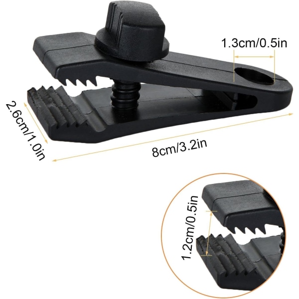 Set med 30 klämmor för slips, tång för att låsa presenning, för markis Bache Camping Canvas Shading