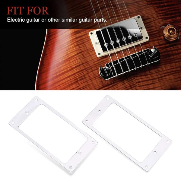 2 st pickup metall pickup ringar, platta humbucker monteringsring för elgitarr (silver) Silver