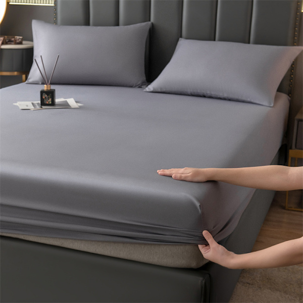 Andningsbar dammtät madrasskydd - Vattentät lakan - 30 cm djup ficka grey 200*220cm