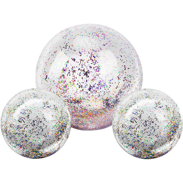Uppblåsbar strandboll Glitter strandboll Simboll Poolboll - 3 stycken