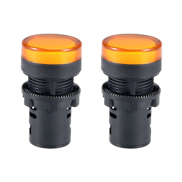 2 st AC/DC 110V Indikatorlampor, Gul LED, Infälld Panelmontering 7/8\" 22mm yellow