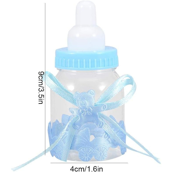 24 st påfyllningsbara flaskor, söt godislåda för baby shower