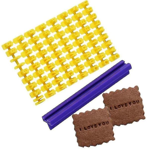 1 set kakstämplar, DIY-bakningskakform, nummeralfabetsstämplar