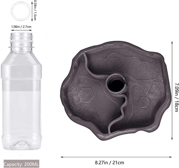 Skåle til krybdyr, skildpaddevandskål, 2-i-1 automatisk foderautomat, vådfoder i plastik (mørk kaffe) Brown