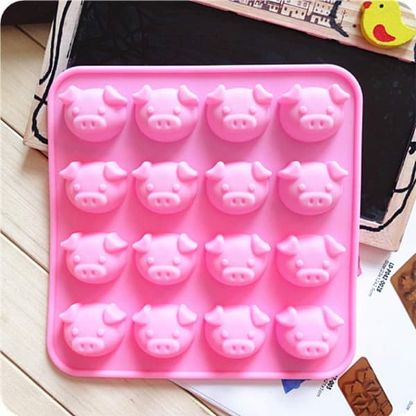 Silikonform för isbitar Dachshund Pig Mould Ice Cube Maker Tool 16 kuber 2 stycken