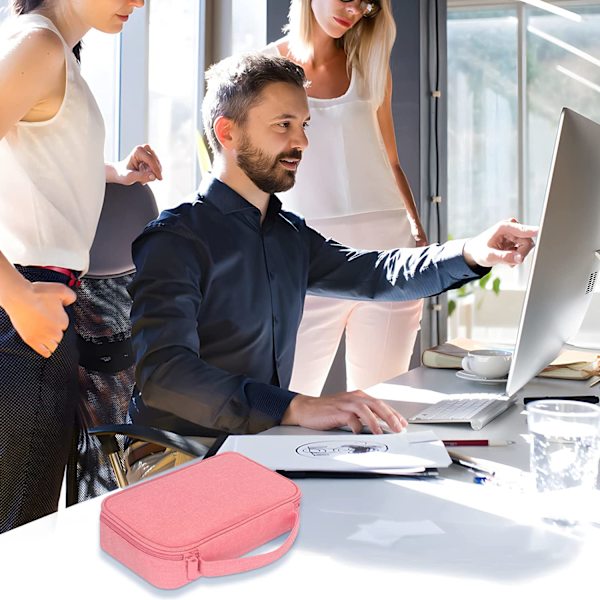 Kabelväska, stor elektronisk väska, arrangör för elektroniska tillbehör, reseväska för kabel, USB-powerbank（Rasa） pink