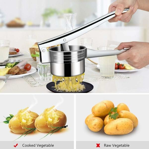 Potatisstöt, Multifunktionell Manuell Tablettpress, Rostfritt Stål Potatisstöt med 3 Utbytbara Skivor